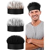 3 Pcs Men's Novelty Hair Hats Spiked Funny Golf Visors Adjustable Wig Visor Hat Wig Peaked for Men Women Gifts