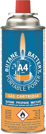 Carcoustic Unisex BS0136 A4 Butane Battery Gas Cartridge Pack of 4 Multi-Colour view 2