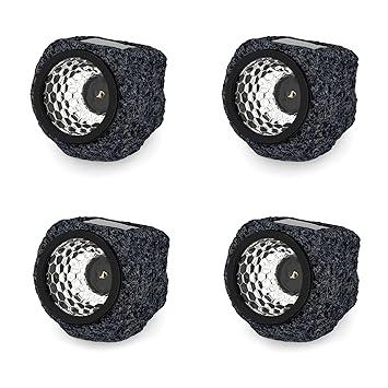 Solar Powered Rock Lights (Set of Four)- LED Outdoor Stone Spotlight
