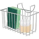 Dullrout Sponge Holder for Sink, Modern Single Well-Designed Stainless Steel Kitchen Sink Caddy, Sturdy Soap Organizer for Bo