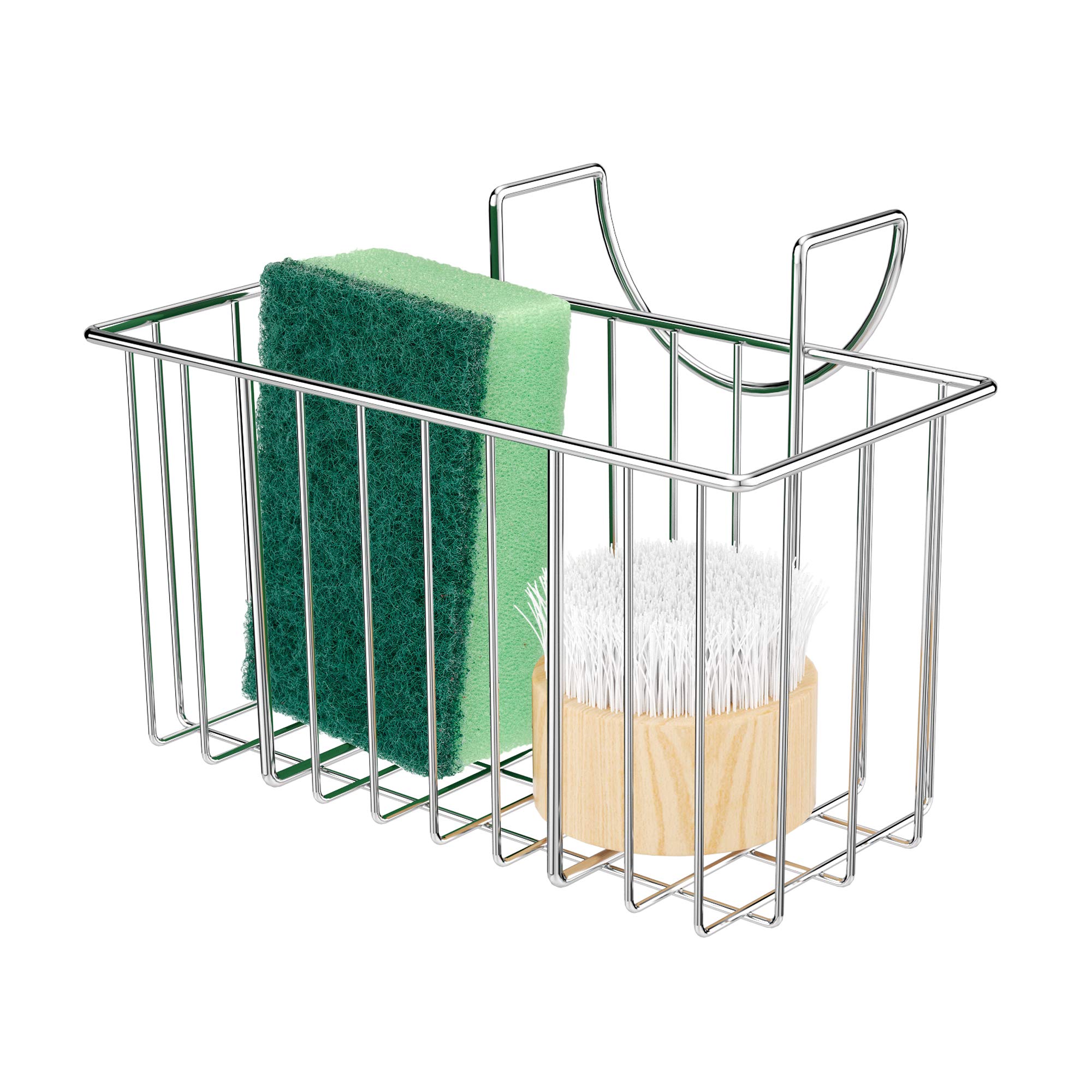 Dullrout Sponge Holder For Sink Modern Single Well Designed Stainless Steel Kitchen Sink Caddy Sturdy Soap Organizer For Bottles Brushes Sponges And Scrubbers Perfect For Side Of Sink Storage Buy Online In Qatar