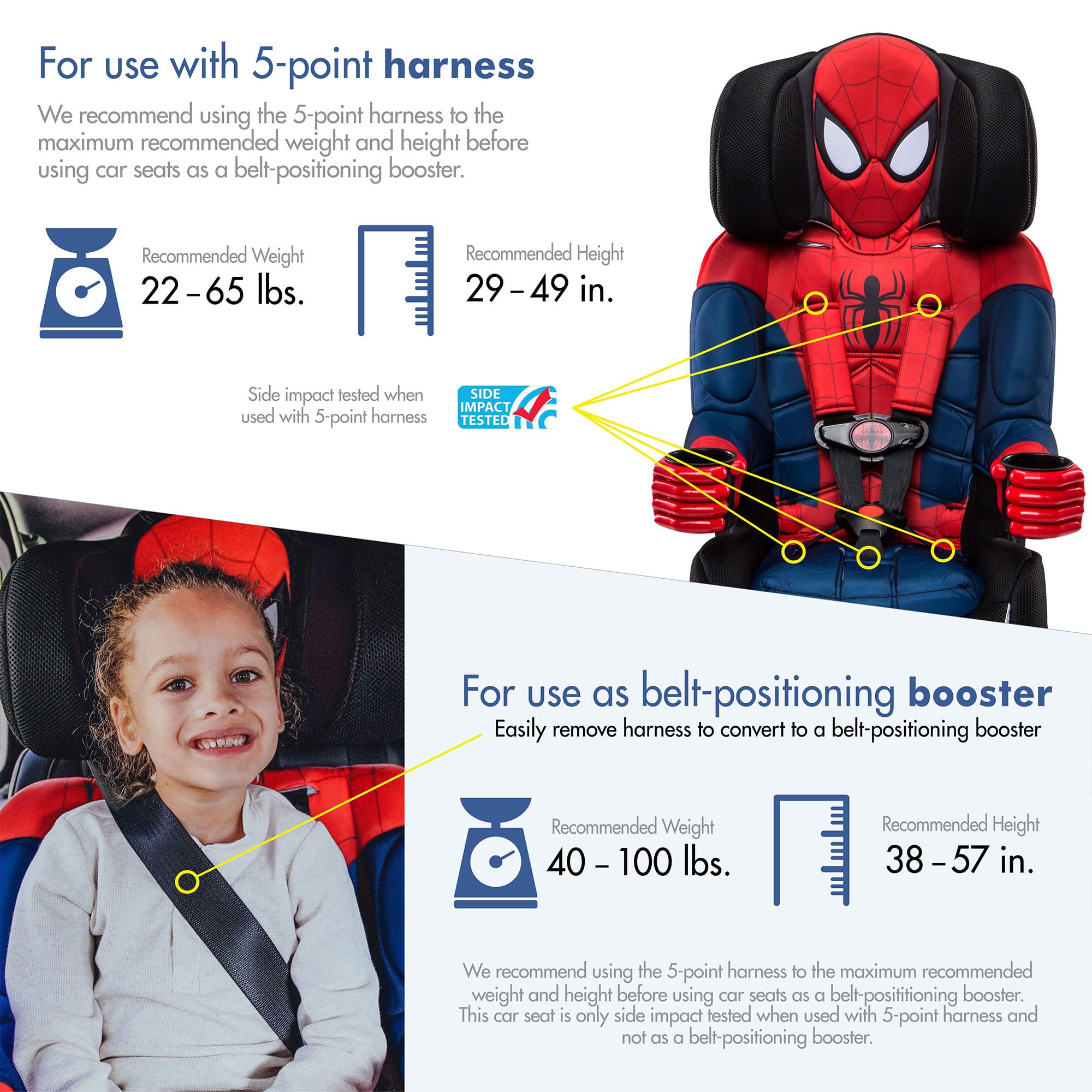 KidsEmbrace 2in1 ForwardFacing Harness Booster Seat, Marvel SpiderMan Pricepulse