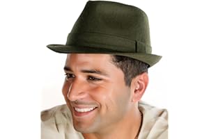 Funky Junque Fedora Hats for Men Premium Wool Blend Fedoras Structured Short Brim Vintage Trilby Felt Teardrop Stetson