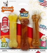 Nylabone Tough Dog Chew Toy Bones BBQ Chicken Corn on the Cob Ice Cream Variety view 3