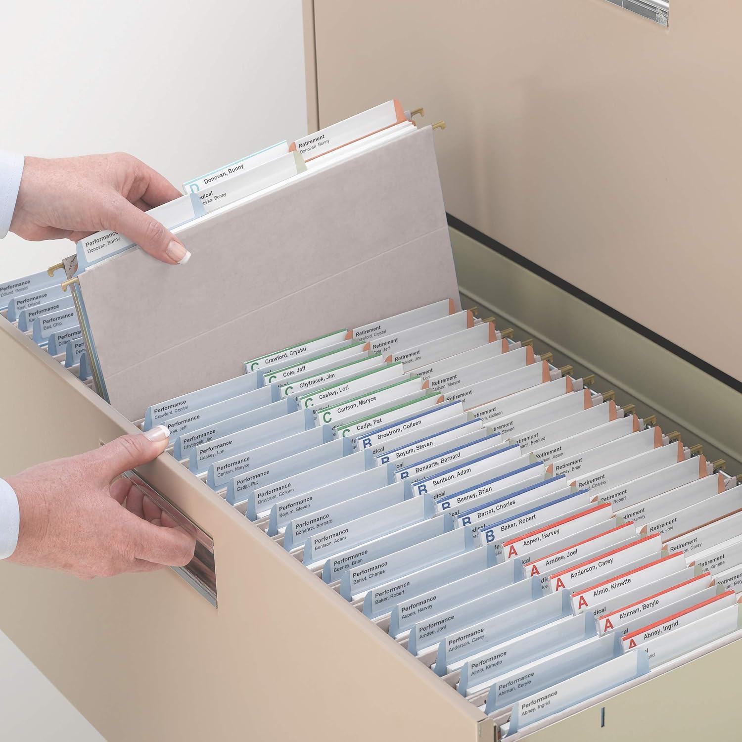 64093, Rod Color May Vary 1/3Cut Sliding Tab 18 per Box Legal Size Steel Gray Smead TUFF