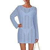 PRETTYGARDEN Women's Swimsuit Cover Up 2025 Summer Bathing Suit Swimwear Crochet Knit Dress Fashion Beach Vacation Clothes
