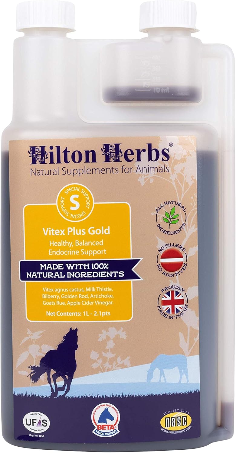 Hilton Herbs Vitex Plus Gold Herbal Cushing's Support for Horses, 2.1pt Bottle : Horse Nutritional Supplements And Remedies : Pet Supplies