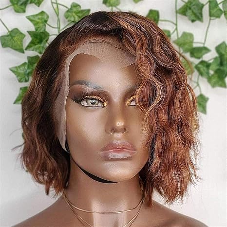 Amazon Co Jp ウィッグヘアスタイリング ウィッグウェーブのあるレースフロントウィッグ人間の髪13 6 T部分レースのかつら4 30女性のための赤ちゃんの髪を摘む Size 12 Inch ホーム キッチン