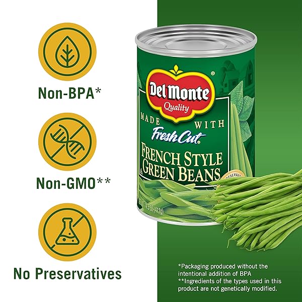 DEL MONTE CANNED FRESH CUT BLUE LAKE FRENCH STYLE GREEN BEANS, 14.5 OUNCE (PACK OF 4) FRENCH STYLE, 14.5OZ (PACK OF 4) 2002159