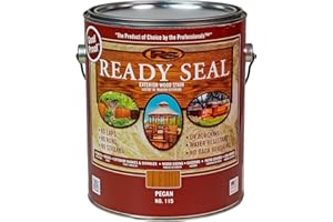 NORKAN Ready Seal Stain & Sealer for Wood, Outdoor Deck and Fence - All-in-One Exterior Wood Stain and Waterproofing Sealant – Easy to Apply, No Back Brushing Needed, with UV Protection - 1 Gallon, Pecan