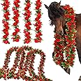 Thiccywoov 96Ft 16 Pack Fake Red Roses Vines Silk Flowers Faux Plastic Outdoor Hanging Floral Ivy Garland Decoration for Wedding Arch Baby Shower Birthday Party Garden(48FT)
