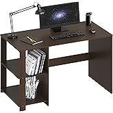 SHW 38-Inch Home Office Computer Desk with Shelves, Espresso