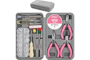 Hi-Spec 17pc Jewelry Making Tool Kit & 600pc Findings Accessories Box Set. Pliers & Wires for Handmade Bracelets, Necklaces, Earrings and Charms Arts & Crafts