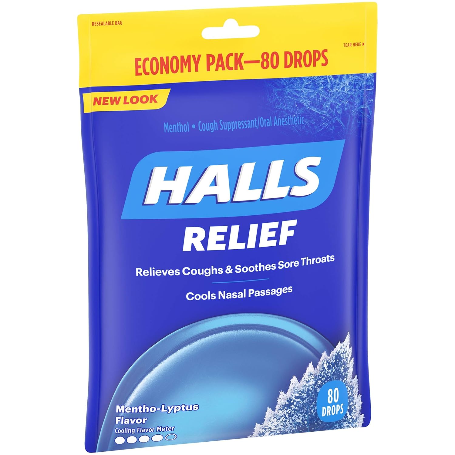 HALLS Relief Mentho-Lyptus flavor Cough Drops, 1 Bag (80 Total Drops): Prime Pantry