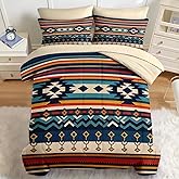 Nesker Comforter Set Queen Size, Southwest Aztec Geometric 7 Pcs Bedding for Kids and Adults, Bohemian Vintage Bed Sheet Sets with Fitted Sheet 2 Pillowcases & 2 Shams