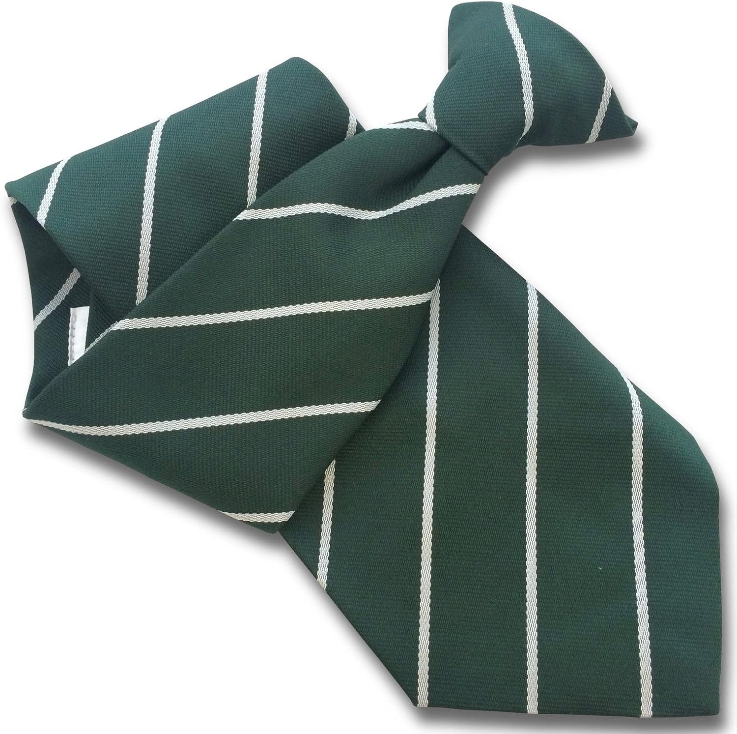 Men's Clip On Tie Bottle Green with Slim White Stripe at Amazon Men’s Clothing store