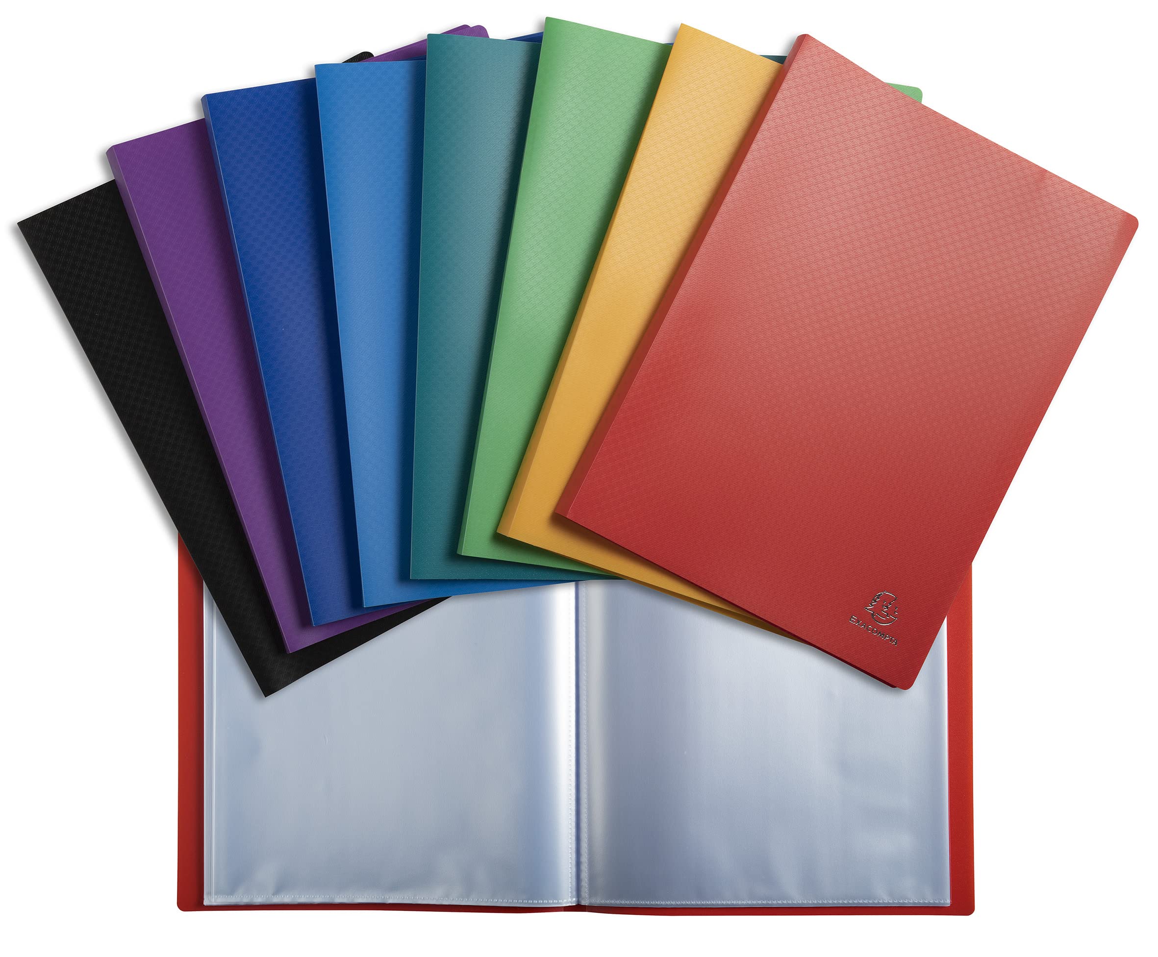 Exacompta - Ref. 8590E - 1 OPAK document cover - 90 anti-reflective grained pockets - 180 views - for A4 format - dimensions 24 x 32 cm - soft polypro cover - 8 random colors