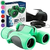Think Peak Green Binoculars Science Toy for Kids Ages 3-12 Years - Real Compact Outdoor Adventure & STEM Educational Nature Hiking Explorer for Bird Watching, Camping Children’s Birthday Gift