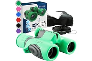 THINKPEAK TOYS Think Peak Green Binoculars Science Toy for Kids Ages 3-12 Years - Real Compact Outdoor Adventure & STEM Educational Nature Hiking Explorer for Bird Watching, Camping Children’s Birthday Gift