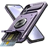 Vofolen for Samsung Galaxy S24 Case Wallet with Card Holder [Store 2 Cards] +360° Magnetic Rotated Ring Kickstand Heavy Duty Shockproof Protective Wallet Phone Case Cover for Samsung S24, 6.2'' Purple