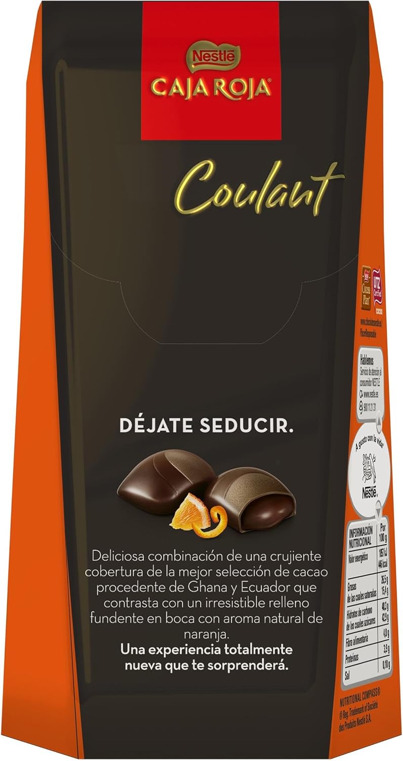 CAJA ROJA Bombones Coulant Negro naranja 142g: Amazon.es: Alimentación y bebidas