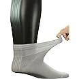 Yomandamor Men's Diabetic Ankle Socks with Seamless Toe and Non-Binding Top,6 Pairs L Size(10-13)