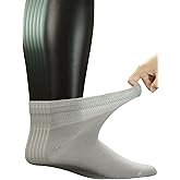 Yomandamor Men's Diabetic Ankle Socks with Seamless Toe and Non-Binding Top,6 Pairs L Size(10-13)