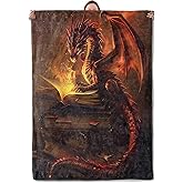 Fantasy Red Dragon and Magic Book Theme Blanket Gifts for Women Girls, Soft Warm Lightweight Flannel Throw Blankets for Living Room Home Sofa Travel Decor 50" x 60"