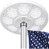 Aurolit Flagpole Light Solar Powered, 6 Updated Ultra Bright 160 LED for 15-25 Ft Poles, 15 Hour Dusk to Dawn Auto On/Off, Aurora Lighting
