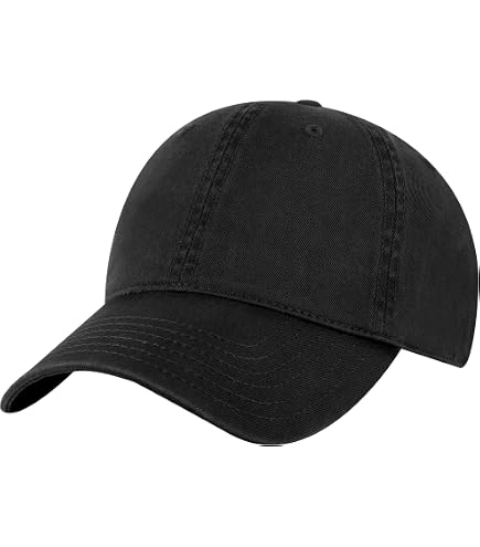OTTO 6 Panel Low Profile Cotton Twill Cap - Black at Amazon Men's