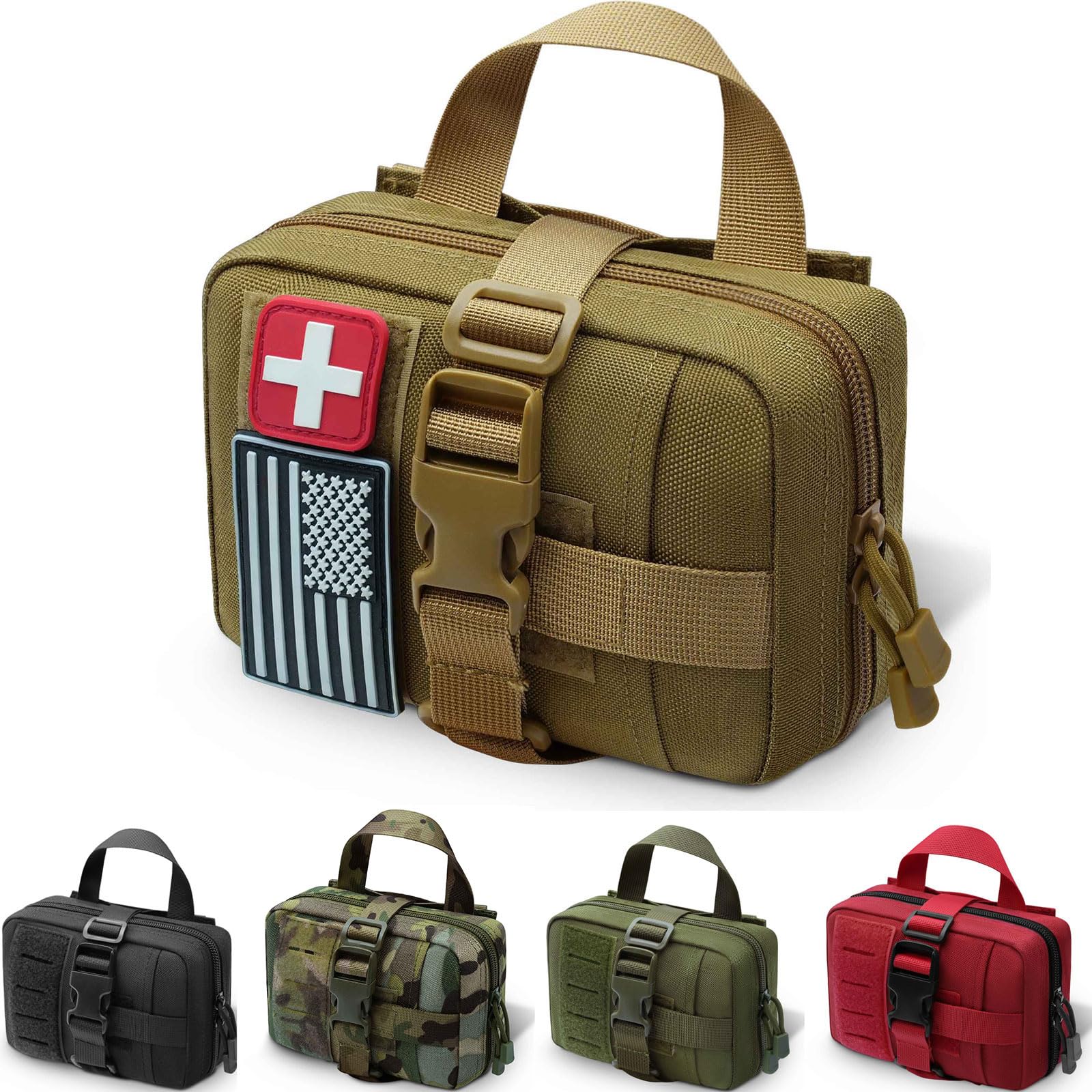 Photo 1 of 1000D Laser Cut Ifak Pouch, Upgrade Tactical Molle Rip Away EMT First Aid Ifak Pouches Medical Empty Bag for Duty Belt Backpack Vest