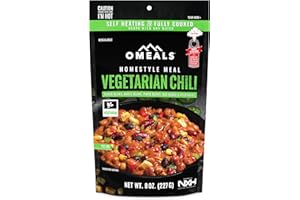 OMEALS Vegetarian Chili-MRE-Extended Shelf Life-Fully Cooked w/Heater-Perfect for Outdoor Enthusiasts, Travelers, Emergency Supplies-USA Made
