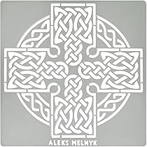 Celtic Knot Border Stencil - 7.3x4.3 Inch Stainless Steel Template For Wood Burning & Crafts