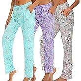 NoirEle 3 Pack: Women's Pajama Pants, Comfy Casual Pajama Bottoms Print Sleep Pants Sleepwear, S-2XL