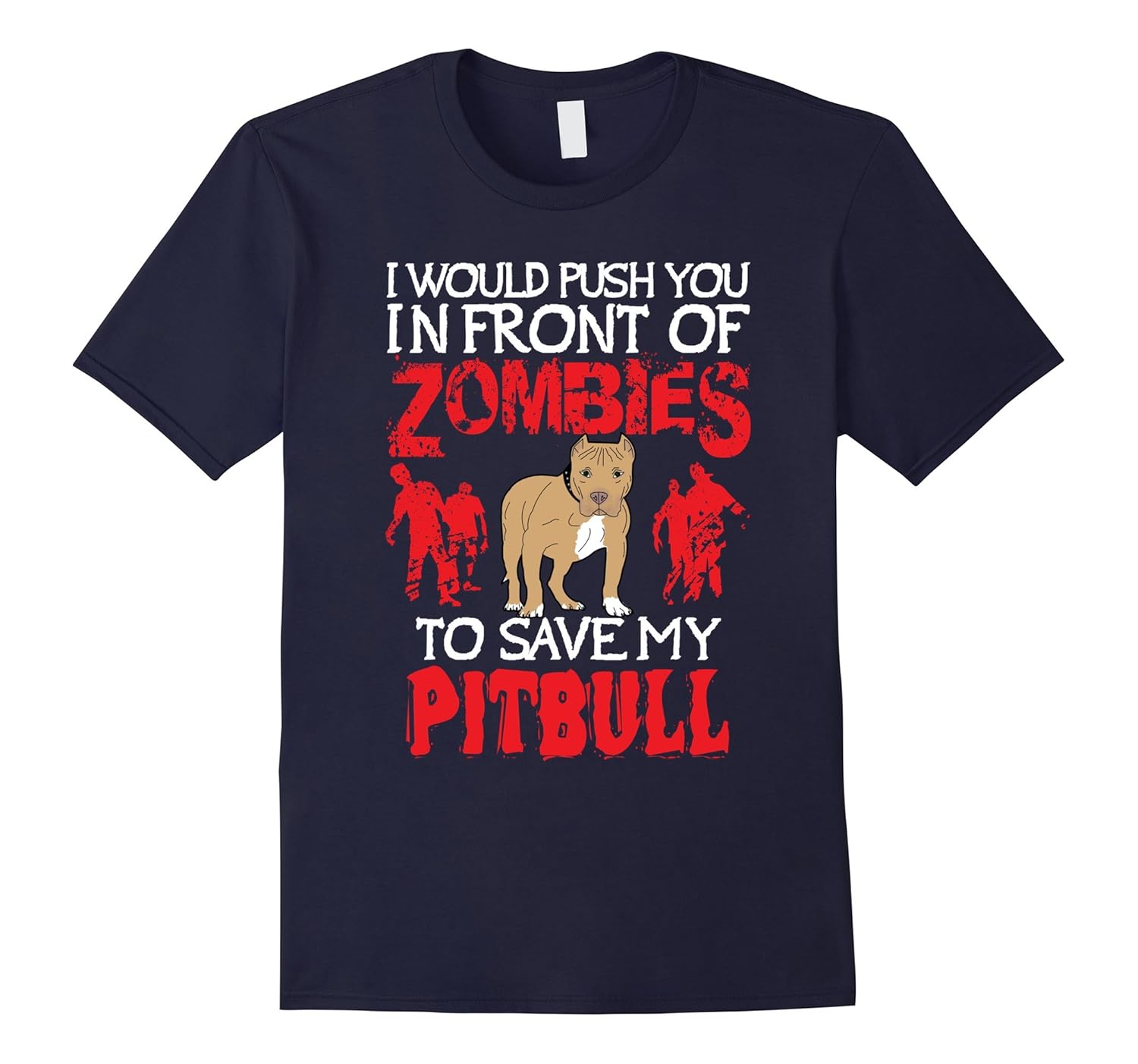 Pitbull Dog Lovers T-Shirt - Zombie Halloween Costume Idea-ANZ