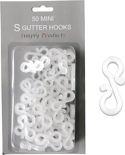Simply Products Clear Gutter Hooks 50 Pack for Outdoor Lights Clip S Clips