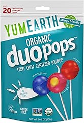 YumEarth Organic Duo Pops, Lollipops with Fruit Chew Centers - Allergy Friendly (Top 9 Free), No Artificial Dyes, Non GMO, Gl