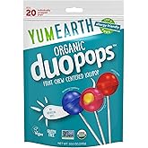YumEarth Organic Duo Pops, Lollipops with Fruit Chew Centers - Allergy Friendly (Top 9 Free), No Artificial Dyes, Non GMO, Gl