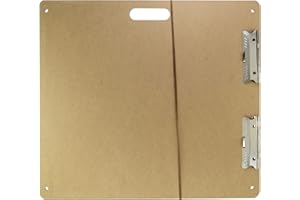 Pacific Arc Field Sketch Board, Masonite with Cutout Handle, Clip, and Strap Holes, 23 Inch X 26 Inch