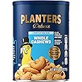 PLANTERS Deluxe Lightly Salted Whole Cashews, Party Snacks, Plant-Based Protein 18.25oz (1 Canister)
