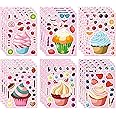 24 Sheets Make Your Own Cupcake Stickers Make A Face Stickers for Kids Toddlers with DIY Craft Stickers Kids Party Favor Supplies Crafts