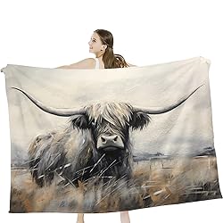 Highland Cow Blanket Farm Cow Throw Blanket