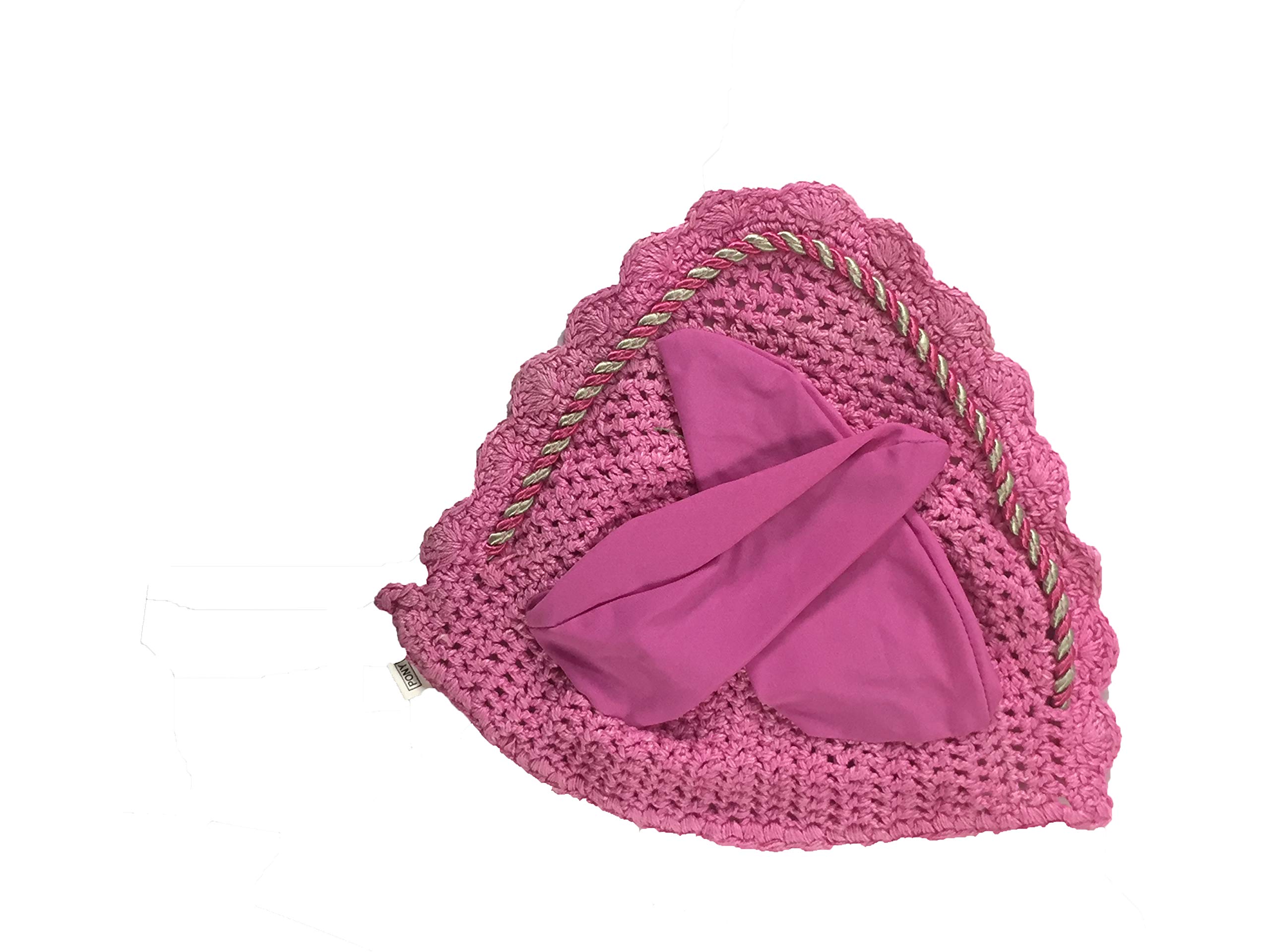 Spire Horse Soft Crochet Breathable Cotton Ear Net Hood Ear Protector Bonnets (Full, Pink)