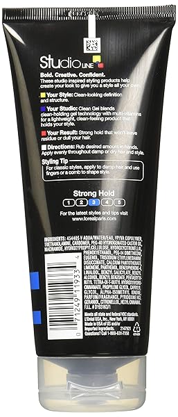 L’OREAL PARIS STUDIO LINE CLEAN GEL, STRONG HOLD, 6.8 FL OZ (PACK OF 3)