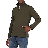 Chaps Men's Regular Fit Long Sleeve Midweight Quarter Zip Fleece Pullover Sweater (S-XXL)