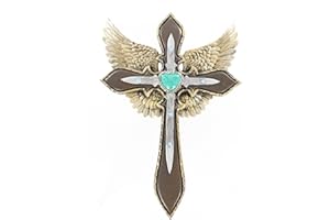 LL Home Cross Wings Blue Heart Layered