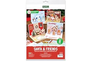 Katy Sue Santa & Friends Pop Up Christmas Card Making Kit. Makes Eight 5 x 7 Inch Christmas Cards. Kit Contains Cards, Pop Up Inserts, Envelopes, Instructions & Embellishments.