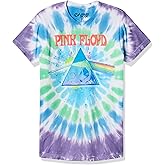 Liquid Blue Mens Pink Floyd Dark Side Oil Paint Tie Dye Short Sleeve T-Shirt