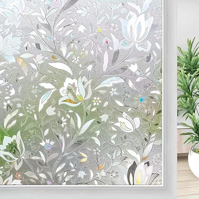 Lifetree Stained Glass Window Film 45x300cm Privacy Rainbow UV Protection