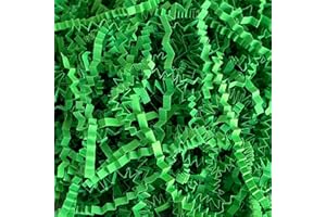 Corlcol 1LB Crinkle Cut Paper Shred Filler for Gift Box Bag and Basket On Holidays(Forest Green)